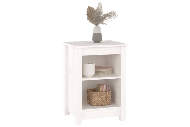 beBasic Sängbord 2 st vit 40x35x55 cm massiv furu - Möbler - Sovrum - Sängbord