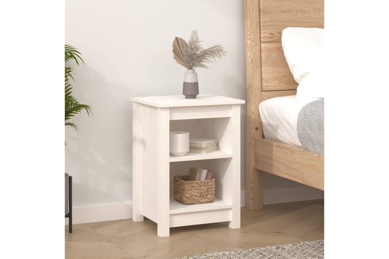 beBasic Sängbord 2 st vit 40x35x55 cm massiv furu - Möbler - Sovrum - Sängbord