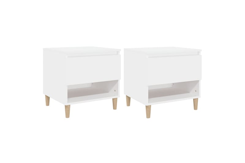 beBasic Sängbord 2 st vit 50x46x50 cm konstruerat trä - Möbler - Sovrum - Sängbord