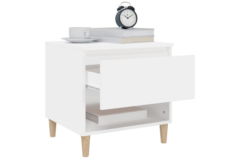 beBasic Sängbord 2 st vit 50x46x50 cm konstruerat trä - Möbler - Sovrum - Sängbord