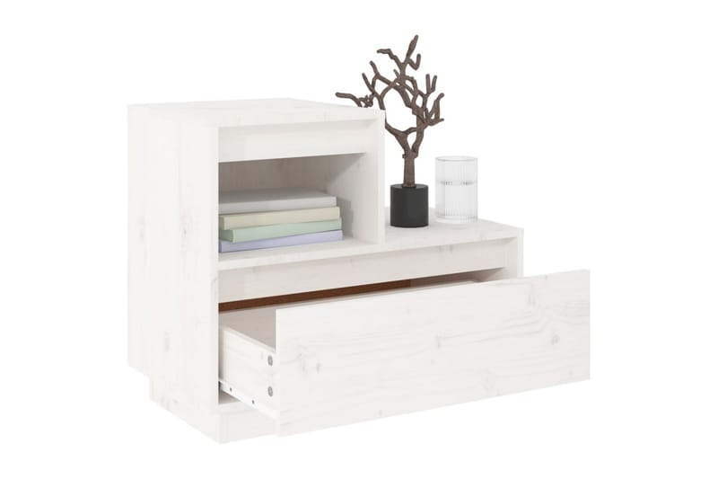 beBasic Sängbord 2 st vit 60x34x51 cm massiv furu - Möbler - Sovrum - Sängbord