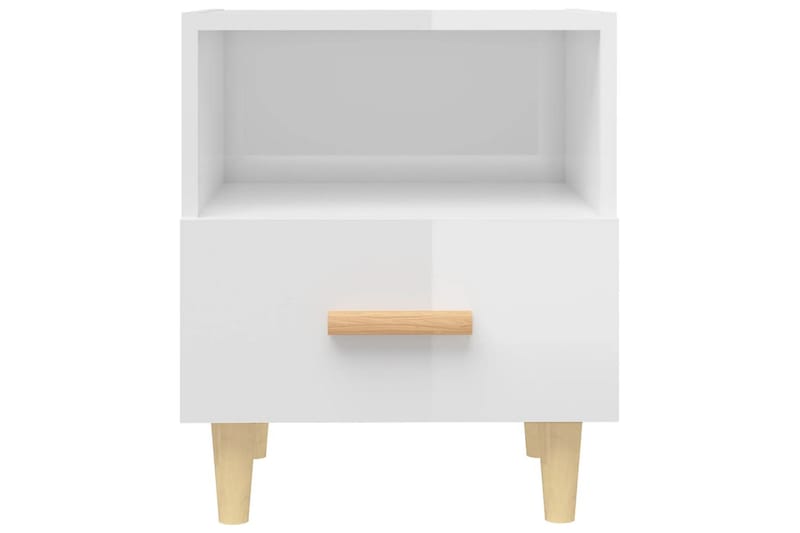 beBasic Sängbord 2 st vit högglans 40x35x47 cm - Möbler - Sovrum - Sängbord