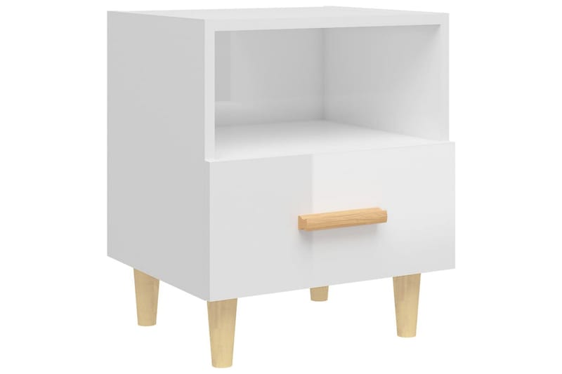 beBasic Sängbord 2 st vit högglans 40x35x47 cm - Möbler - Sovrum - Sängbord