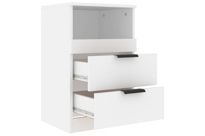 beBasic Sängbord 2 st vit konstruerat trä - Sängbord - Bord