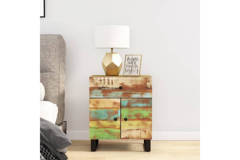 beBasic Sängbord 50x33x60 cm massivt återvunnet och konstruerat trä - Möbler - Sovrum - Sängbord