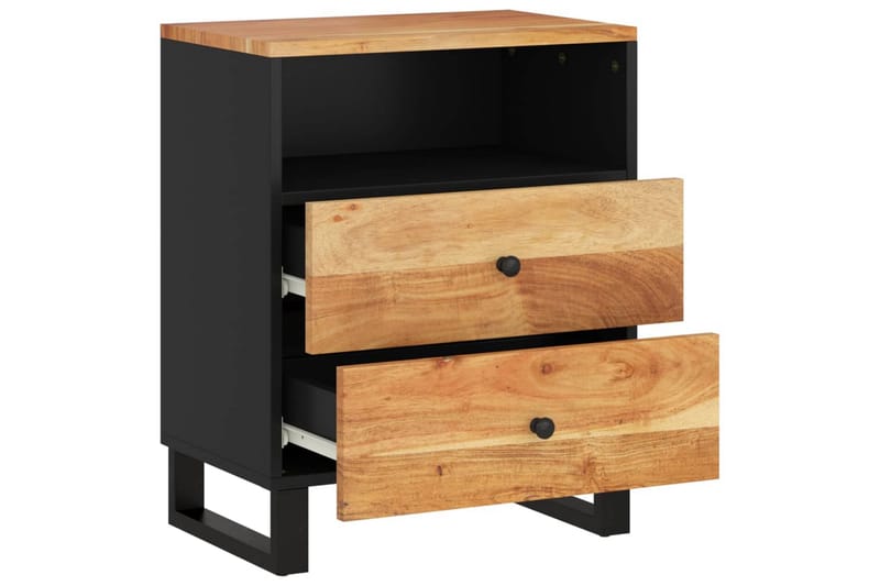 beBasic Sängbord 50x33x62 cm massivt akaciaträ och konstruerat trä - Möbler - Sovrum - Sängbord