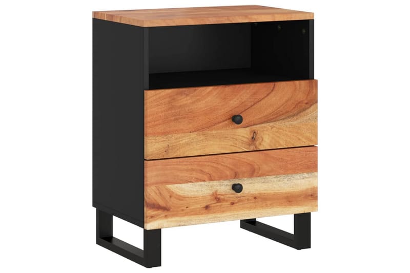 beBasic Sängbord 50x33x62 cm massivt akaciaträ och konstruerat trä - Möbler - Sovrum - Sängbord