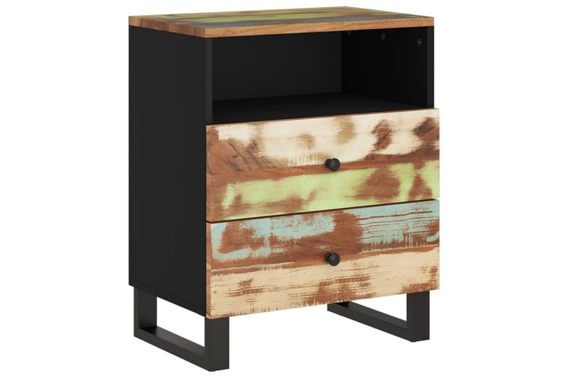 beBasic Sängbord 50x33x62 cm massivt återvunnet och konstruerat trä - Möbler - Sovrum - Sängbord