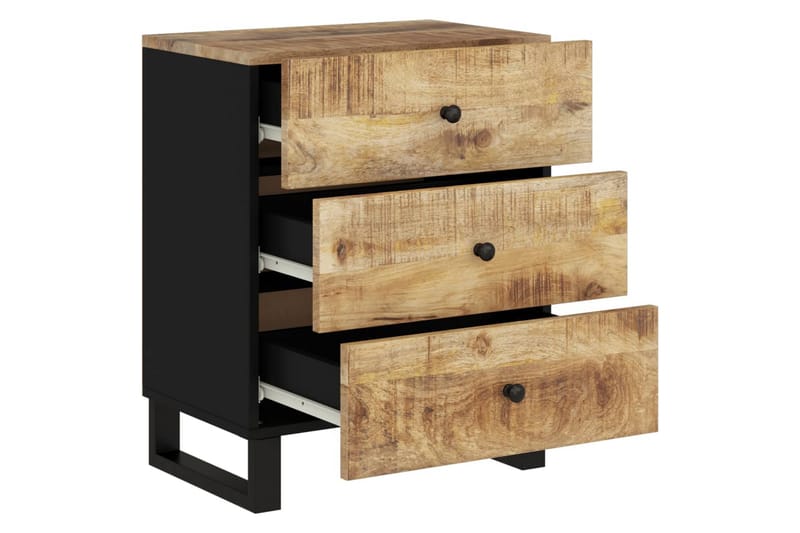 beBasic Sängbord 50x33x62 cm massivt mangoträ och konstruerat trä - Möbler - Sovrum - Sängbord