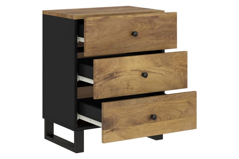 beBasic Sängbord 50x33x62 cm massivt mangoträ och konstruerat trä - Möbler - Sovrum - Sängbord