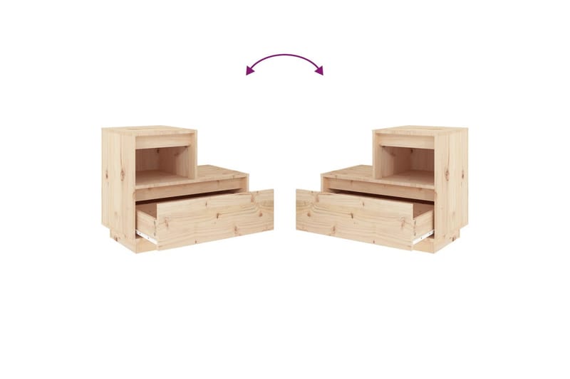 beBasic Sängbord 60x34x51 cm massiv furu - Möbler - Sovrum - Sängbord