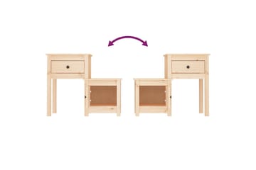 beBasic Sängbord 79,5x38x65,5 cm massiv furu - Möbler - Sovrum - Sängbord