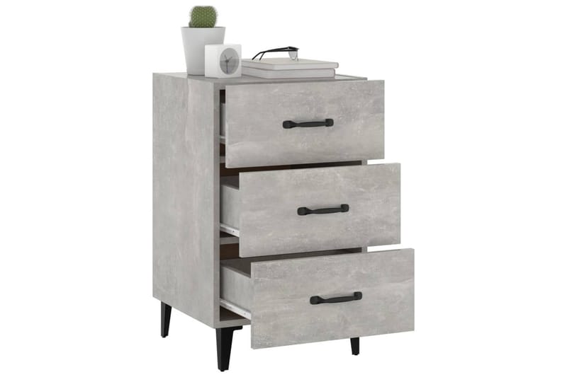 beBasic Sängbord betonggrå 40x40x66 konstruerat trä - Möbler - Sovrum - Sängbord