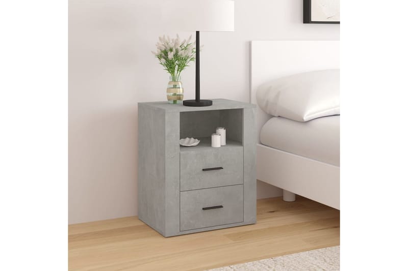 beBasic Sängbord betonggrå 50x36x60 cm konstruerat trä - Möbler - Sovrum - Sängbord