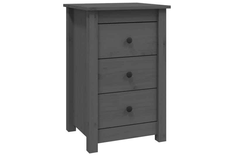 beBasic Sängbord grå 40x35x61,5 cm massiv furu - Möbler - Sovrum - Sängbord