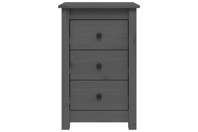 beBasic Sängbord grå 40x35x61,5 cm massiv furu - Möbler - Sovrum - Sängbord