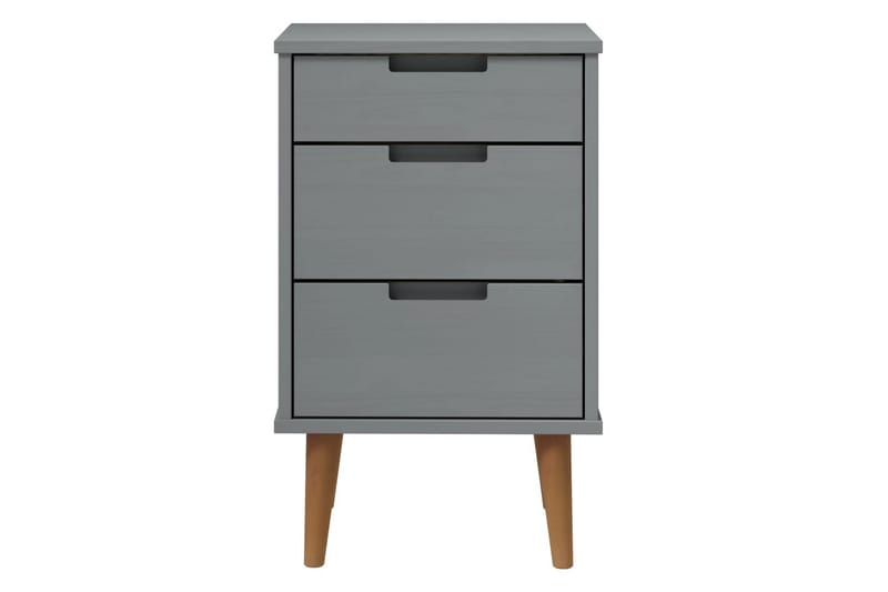 beBasic Sängbord grå 40x35x65 cm massiv furu - Möbler - Sovrum - Sängbord