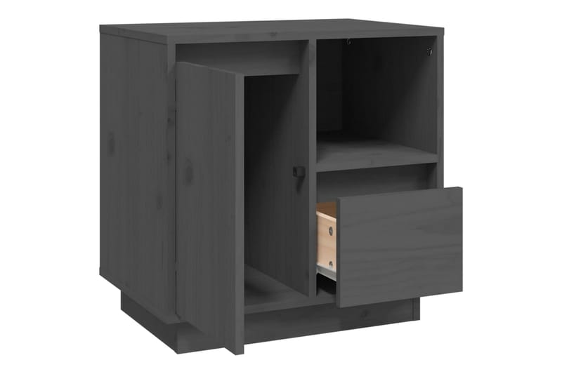 beBasic Sängbord grå 50x34x50cm massiv furu - Möbler - Sovrum - Sängbord