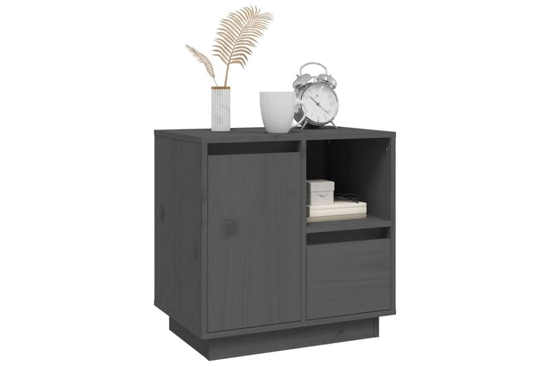 beBasic Sängbord grå 50x34x50cm massiv furu - Möbler - Sovrum - Sängbord