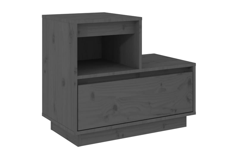 beBasic Sängbord grå 60x34x51 cm massiv furu - Sängbord - Bord