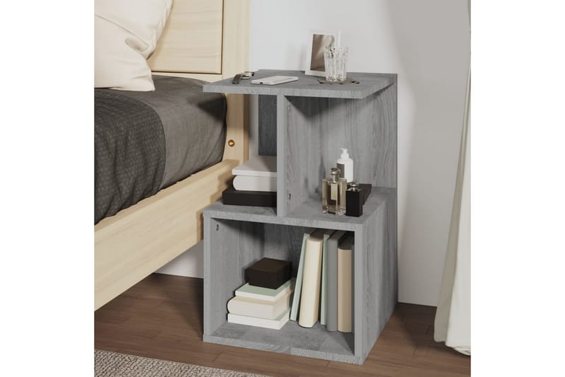 beBasic Sängbord grå sonoma 35x35x55 cm konstruerat trä - Möbler - Sovrum - Sängbord