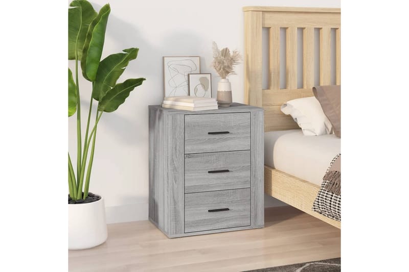 beBasic Sängbord Grå Sonoma 50x36x60 cm konstruerat trä - Möbler - Sovrum - Sängbord