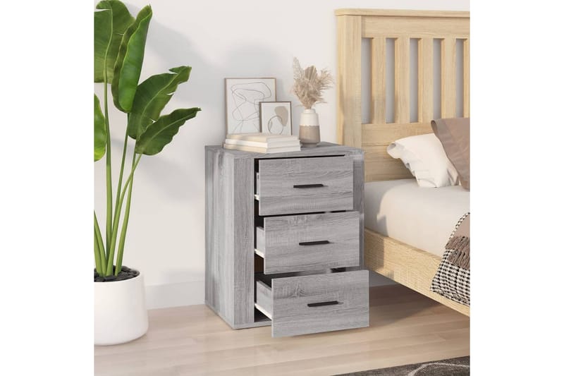 beBasic Sängbord Grå Sonoma 50x36x60 cm konstruerat trä - Möbler - Sovrum - Sängbord
