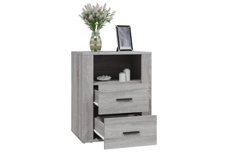 beBasic Sängbord Grå Sonoma 50x36x60 cm konstruerat trä - Möbler - Sovrum - Sängbord