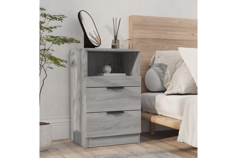 beBasic Sängbord grå sonoma konstruerat trä - Sängbord - Bord