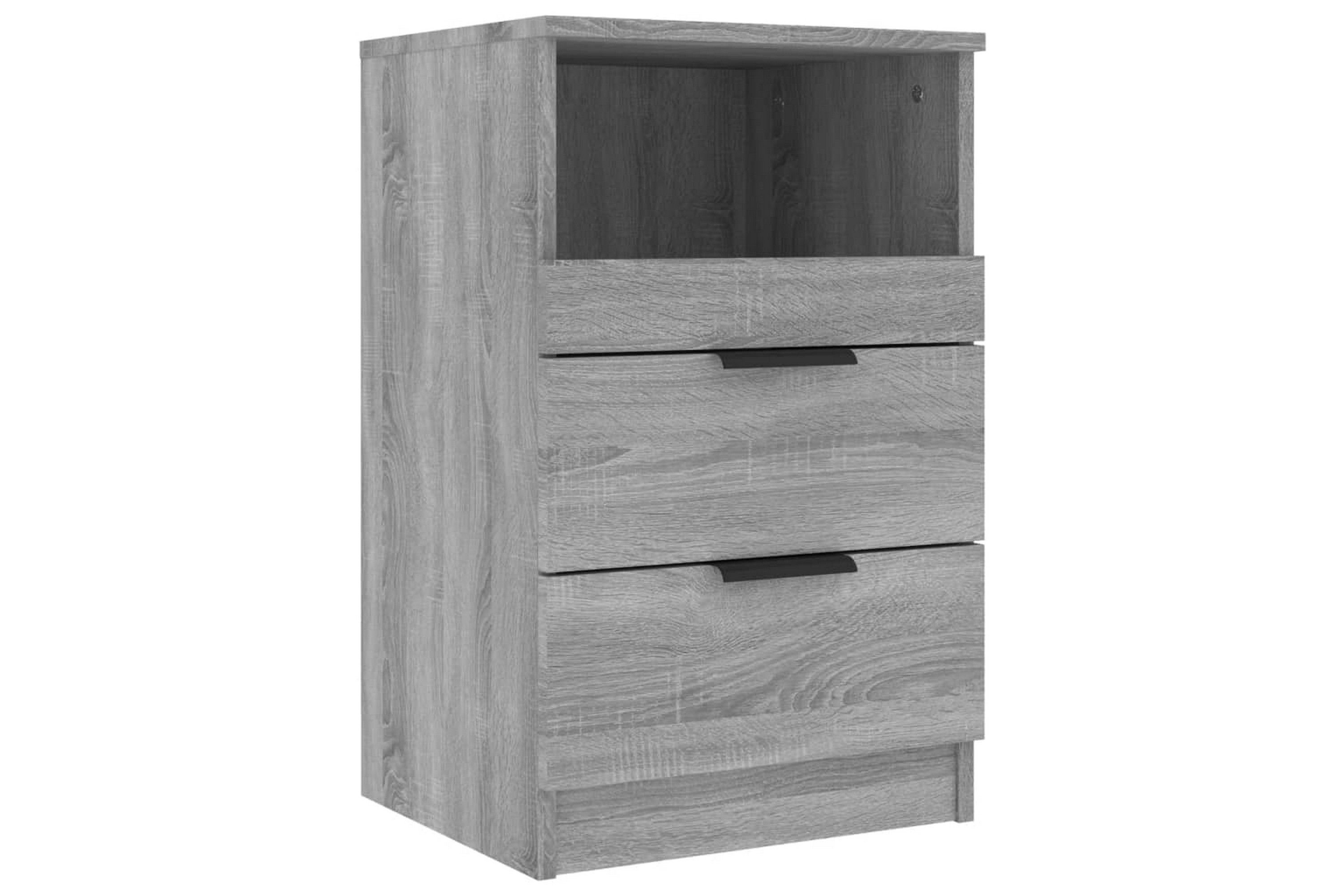 beBasic Sängbord grå sonoma konstruerat trä –