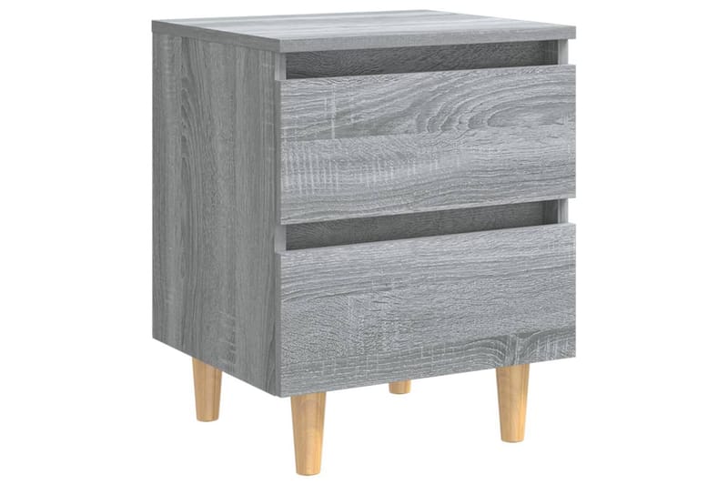 beBasic Sängbord med massiva furuben 2 st grå sonoma 40x35x50 cm - Sängbord - Bord
