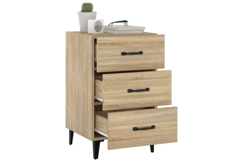 beBasic Sängbord sonoma-ek 40x40x66 konstruerat trä - Möbler - Sovrum - Sängbord