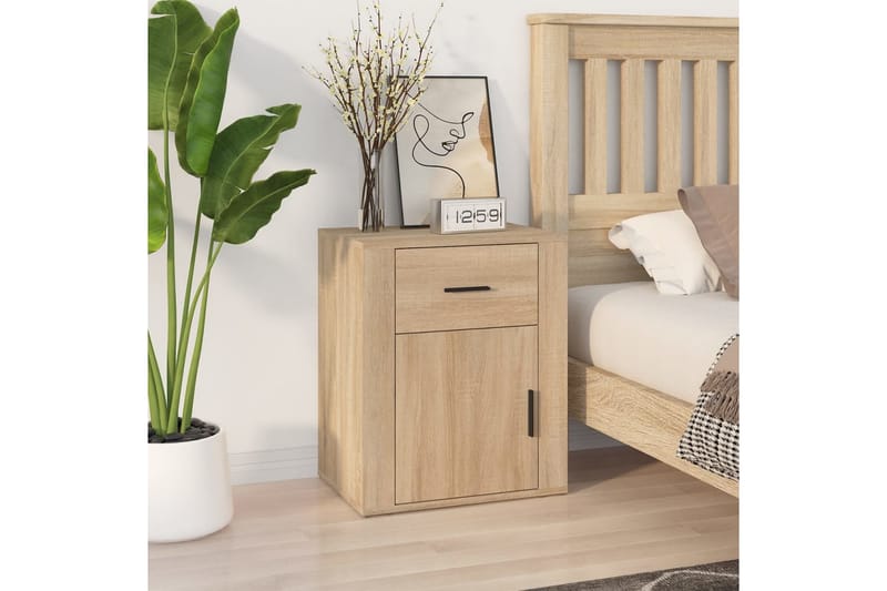 beBasic Sängbord sonoma-ek 50x36x60 cm konstruerat trä - Möbler - Sovrum - Sängbord