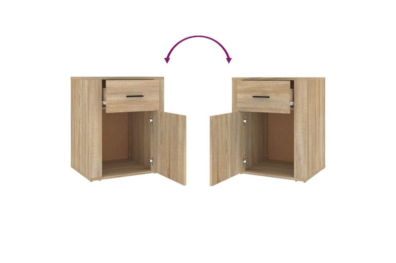 beBasic Sängbord sonoma-ek 50x36x60 cm konstruerat trä - Möbler - Sovrum - Sängbord