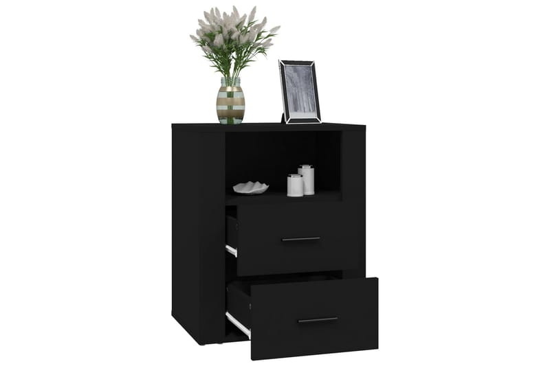 beBasic Sängbord svart 50x36x60 cm konstruerat trä - Möbler - Sovrum - Sängbord