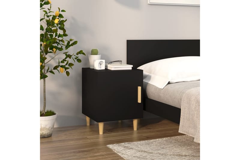 beBasic Sängbord svart konstruerat trä - Möbler - Sovrum - Sängbord