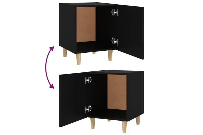 beBasic Sängbord svart konstruerat trä - Möbler - Sovrum - Sängbord