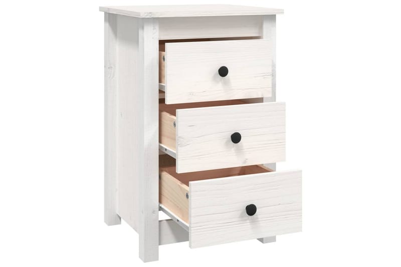 beBasic Sängbord vit 40x35x61,5 cm massiv furu - Möbler - Sovrum - Sängbord
