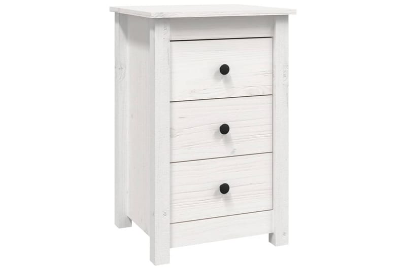 beBasic Sängbord vit 40x35x61,5 cm massiv furu - Möbler - Sovrum - Sängbord