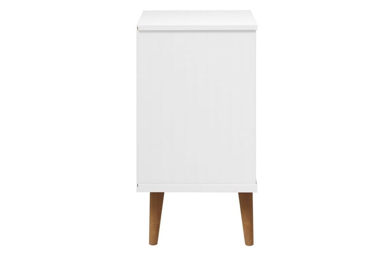 beBasic Sängbord vit 40x35x65 cm massiv furu - Möbler - Sovrum - Sängbord