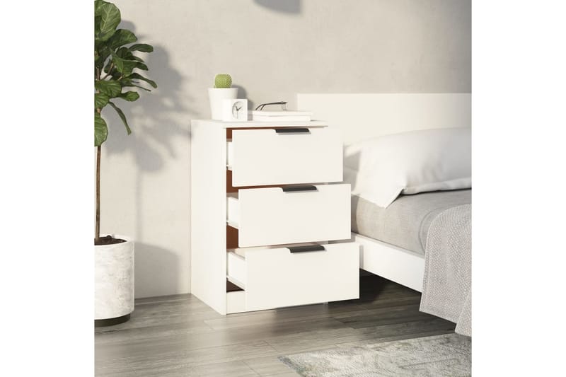 beBasic Sängbord vit 40x36x65 cm - Möbler - Sovrum - Sängbord