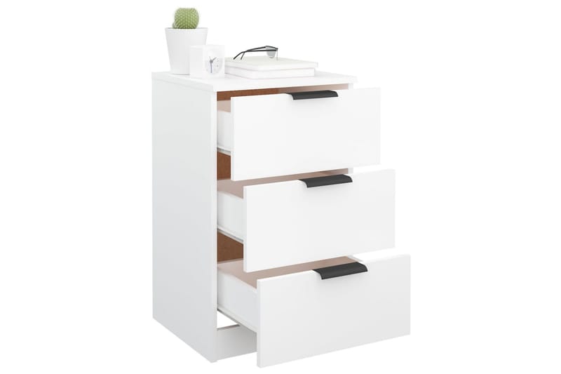 beBasic Sängbord vit 40x36x65 cm - Möbler - Sovrum - Sängbord