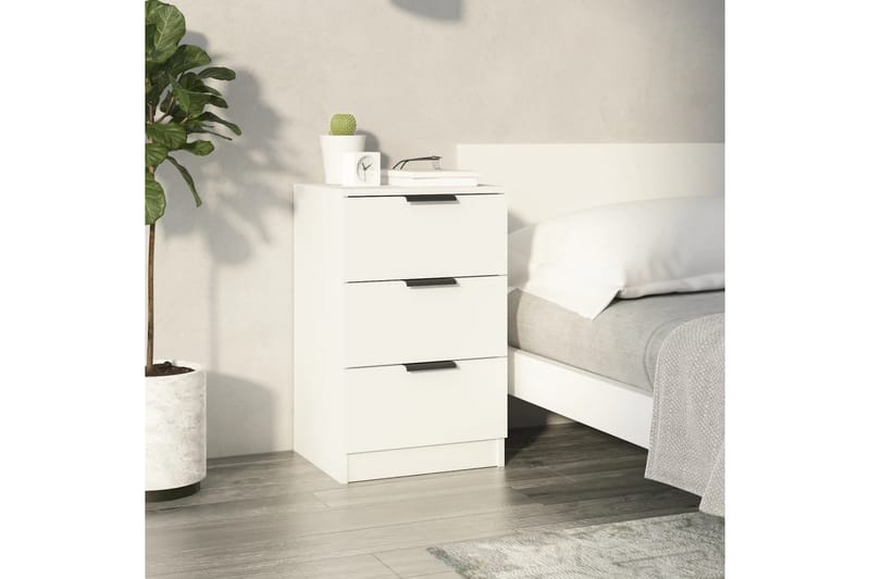beBasic Sängbord vit 40x36x65 cm - Möbler - Sovrum - Sängbord