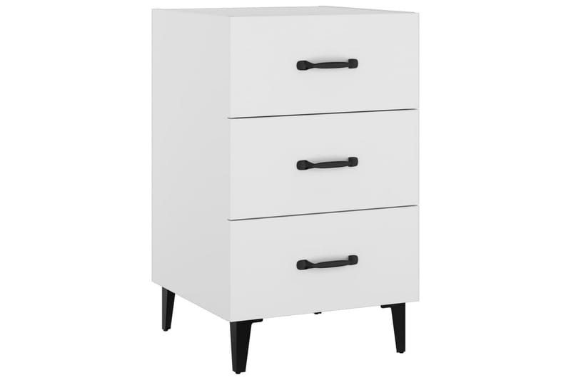 beBasic Sängbord vit 40x40x66 cm konstruerat trä - Möbler - Sovrum - Sängbord