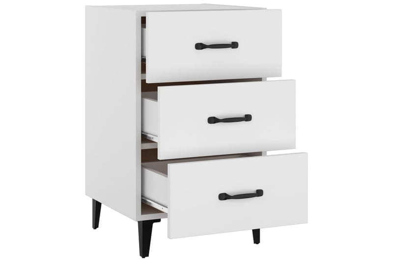 beBasic Sängbord vit 40x40x66 cm konstruerat trä - Möbler - Sovrum - Sängbord