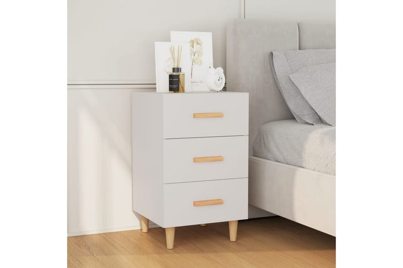 beBasic Sängbord vit 40x40x66 cm konstruerat trä - Möbler - Sovrum - Sängbord