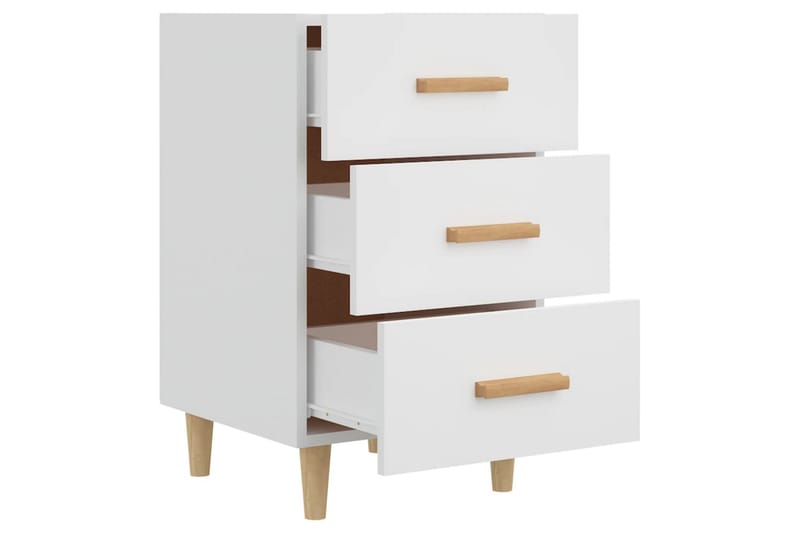 beBasic Sängbord vit 40x40x66 cm konstruerat trä - Möbler - Sovrum - Sängbord