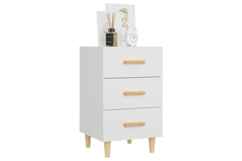beBasic Sängbord vit 40x40x66 cm konstruerat trä - Möbler - Sovrum - Sängbord