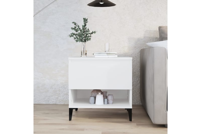 beBasic Sängbord vit 50x46x50 cm konstruerat trä - Möbler - Sovrum - Sängbord