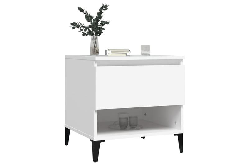 beBasic Sängbord vit 50x46x50 cm konstruerat trä - Möbler - Sovrum - Sängbord